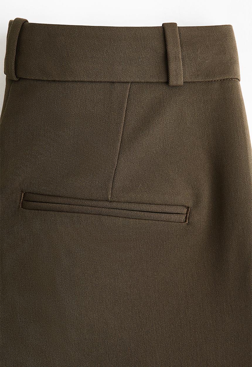 H&M - Tailored twill trousers - dark khaki green