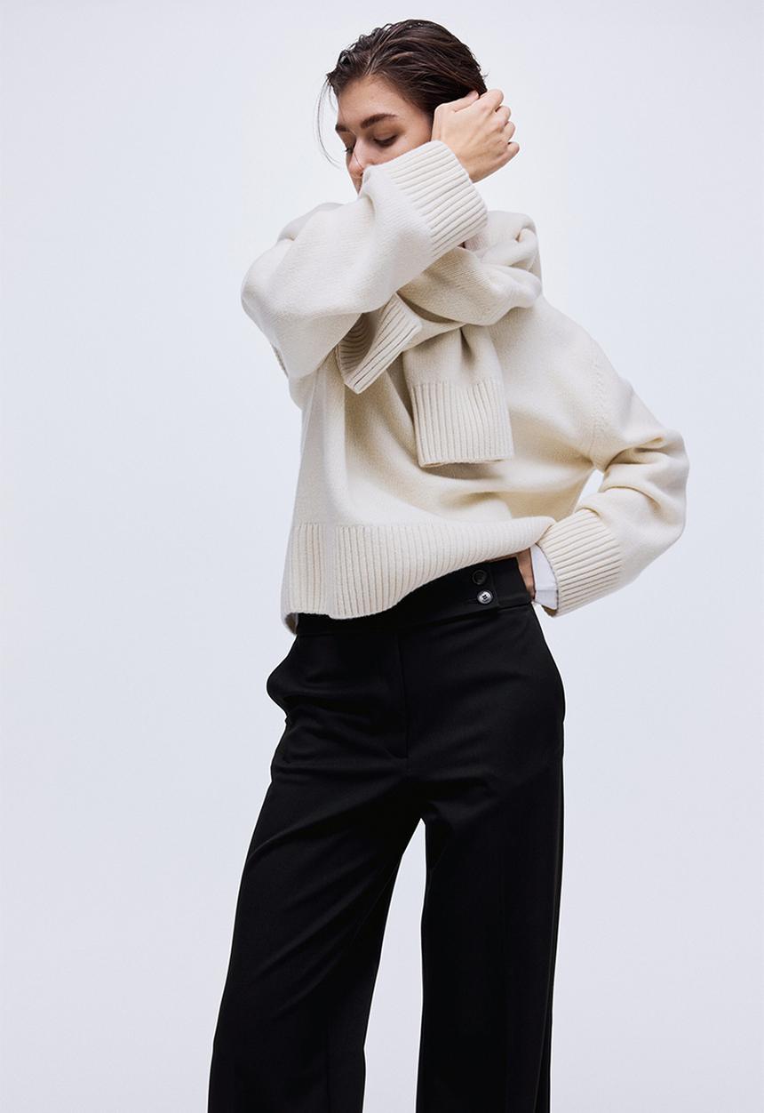 H&M - Bootcut twill trousers - black