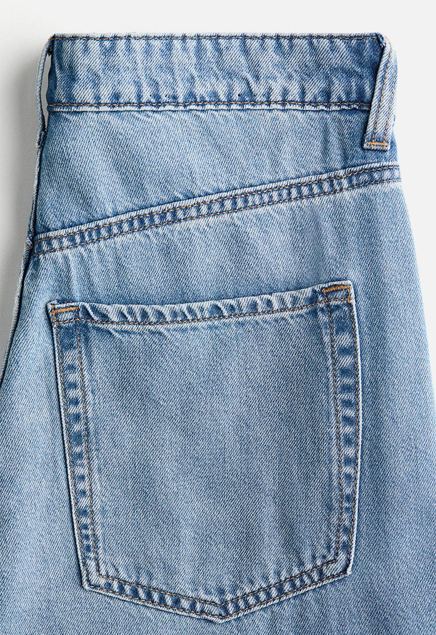 H&M - Wide high waist jeans - denim blue
