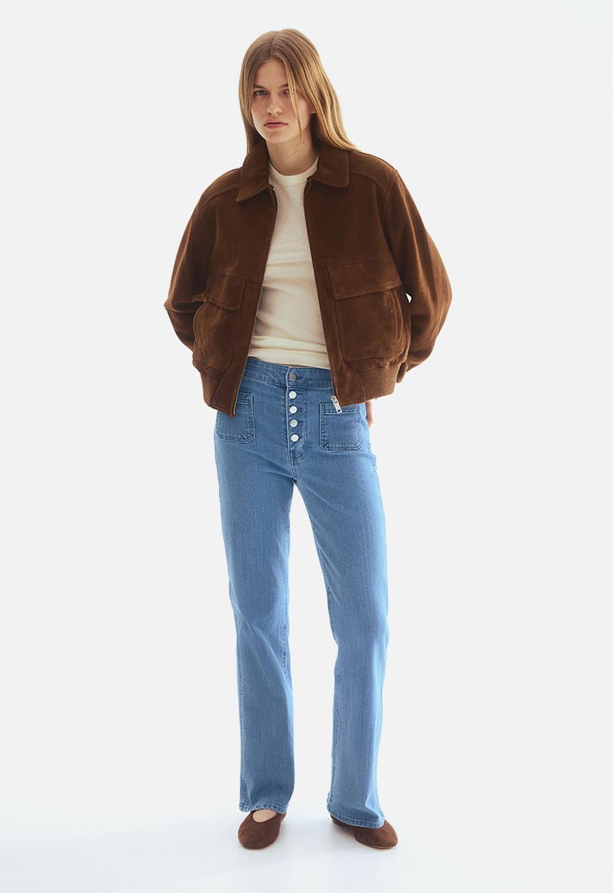 H&M - Flared leg high waist jeans - denim blue