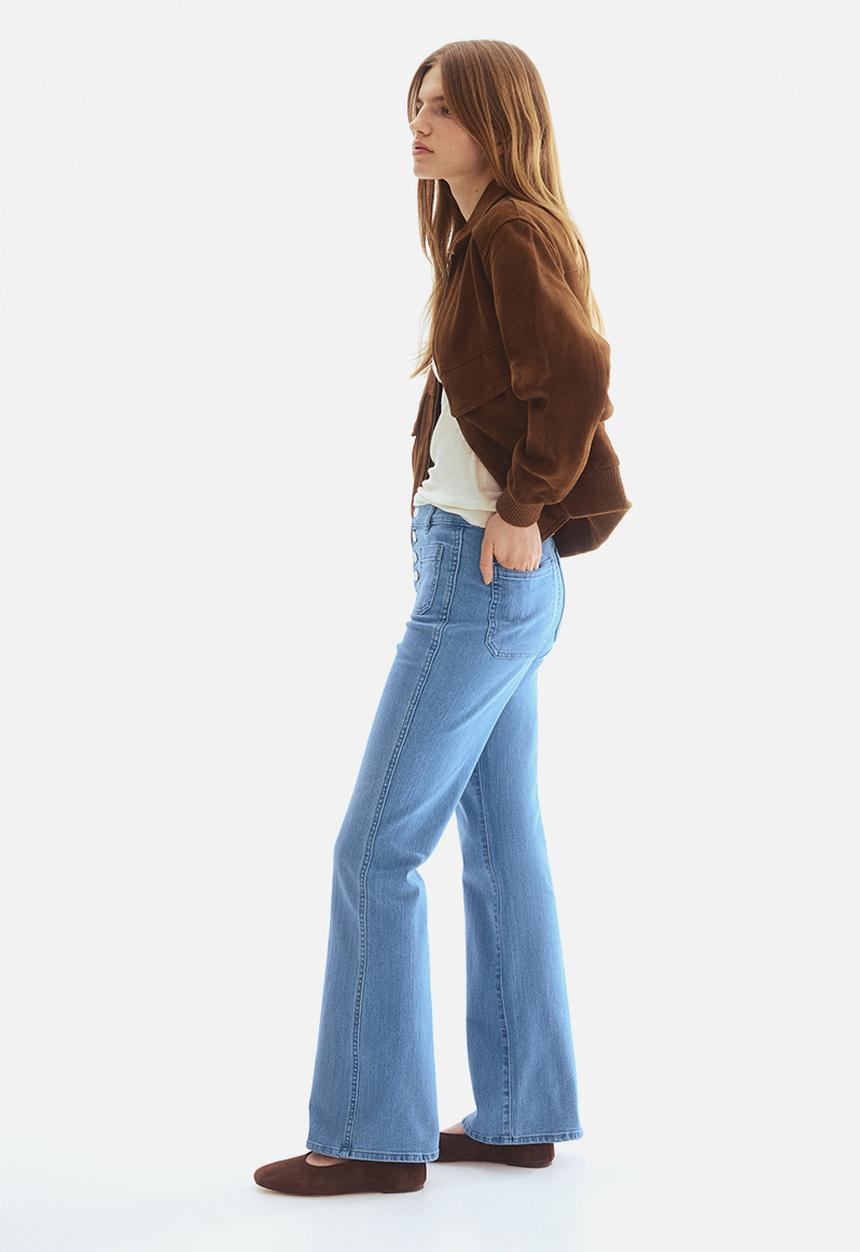 H&M - Flared leg high waist jeans - denim blue