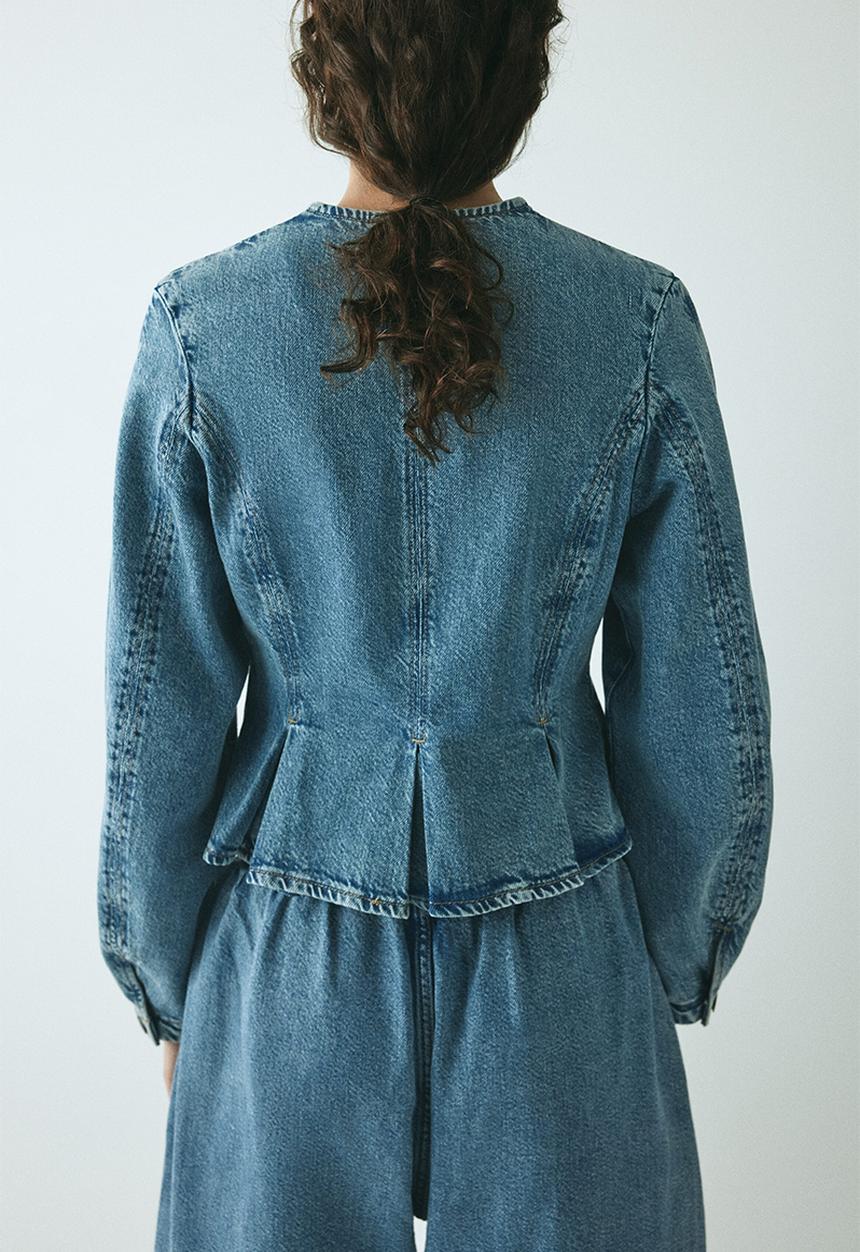 H&M - Denim peplum blouse - denim blue