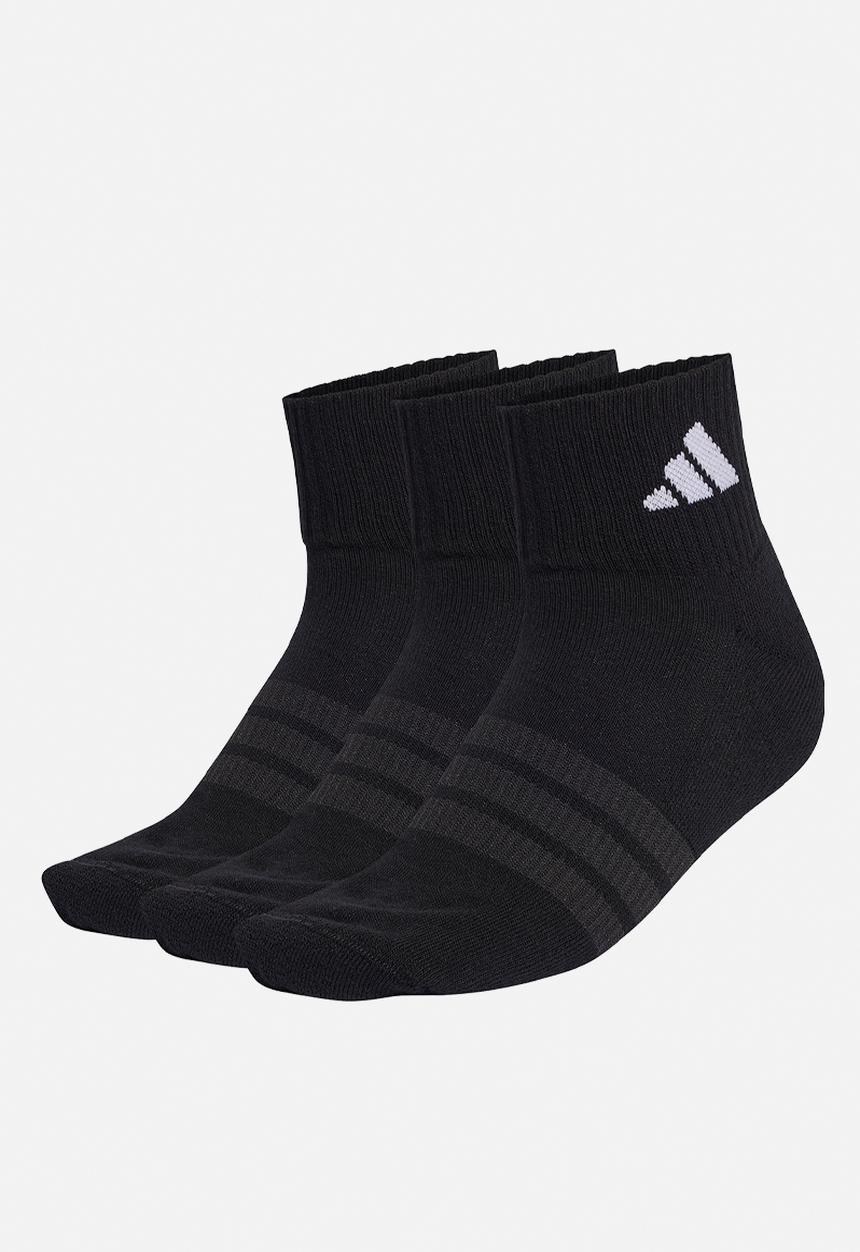 adidas Performance - Cushioned Sportswear Ankle Socks 3-Pack - Black/black/white