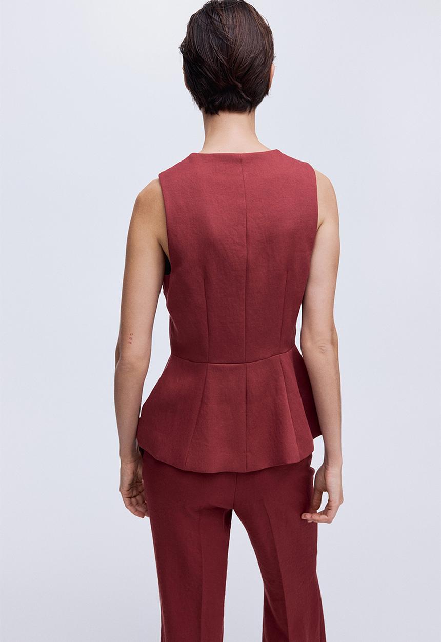 H&M - Peplum waistcoat - dark red