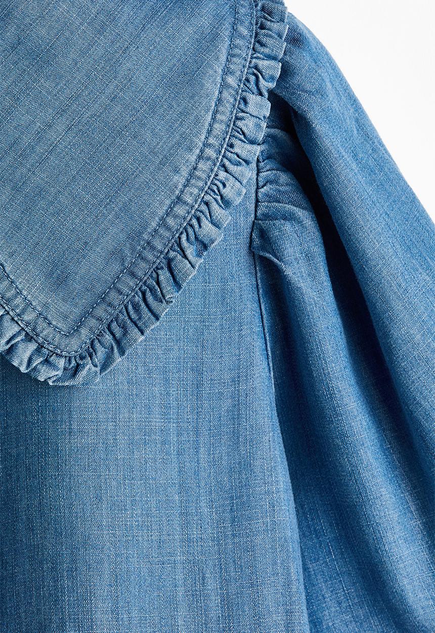 H&M - Tie-front denim blouse - denim blue