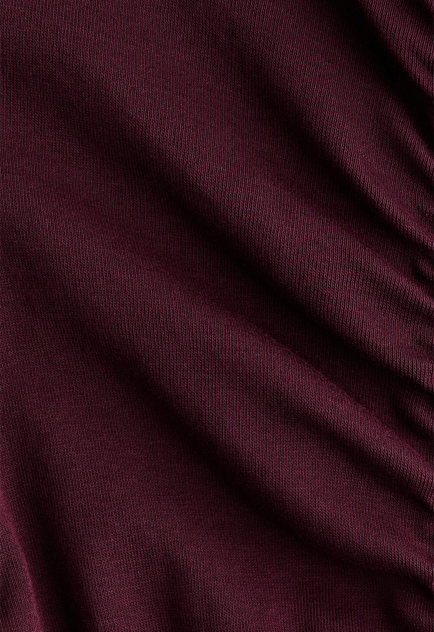 H&M - Draped cotton top - burgundy
