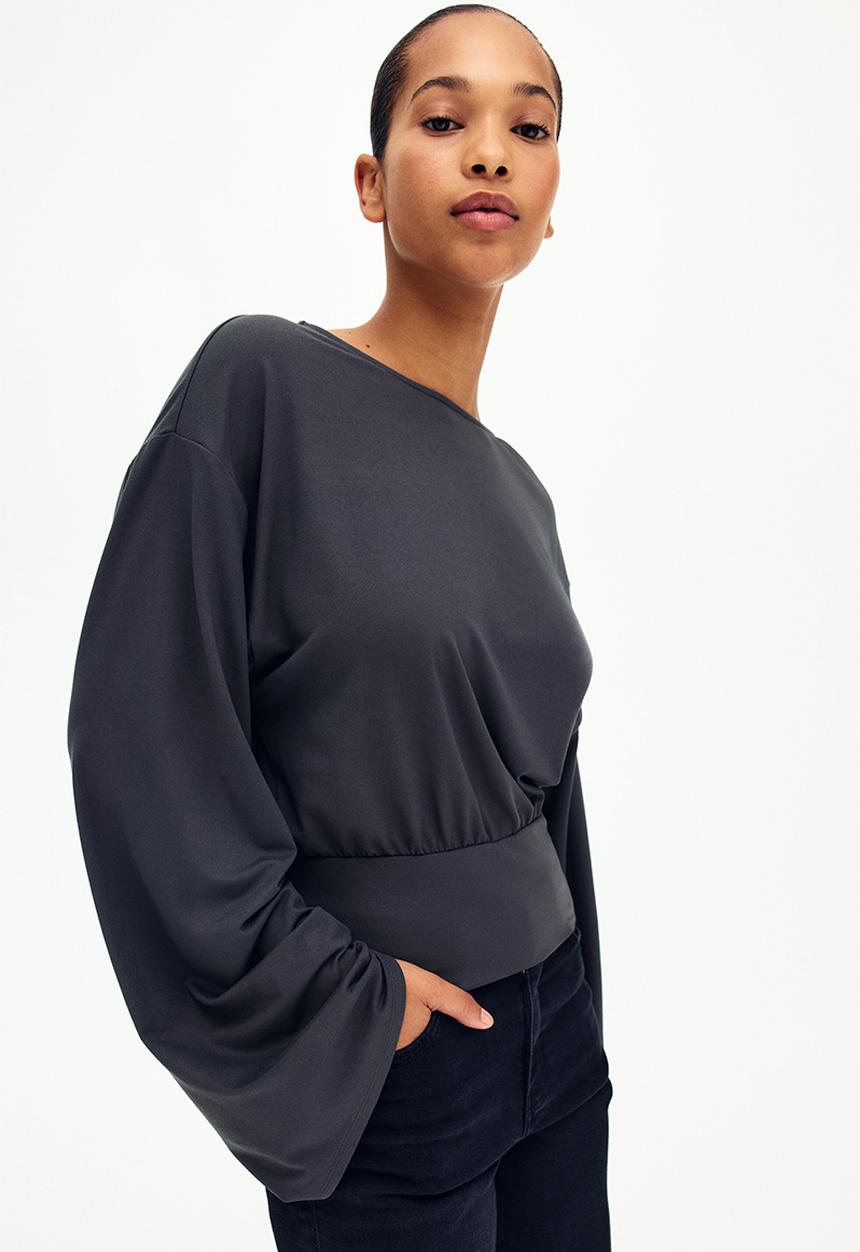 H&M - Gathered jersey top - dark grey