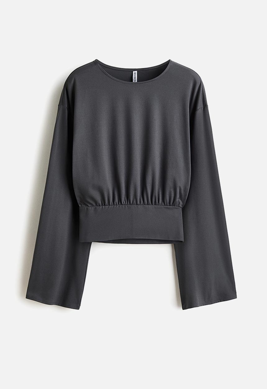 H&M - Gathered jersey top - dark grey