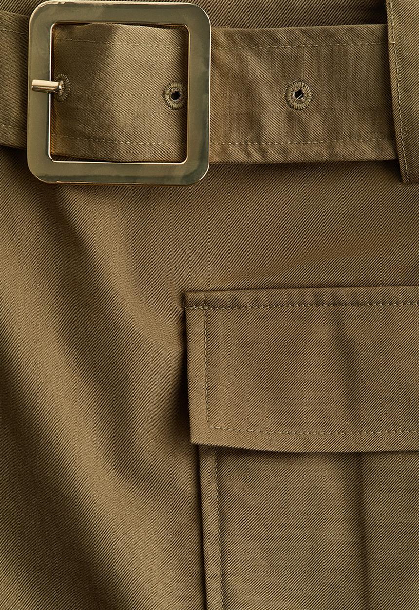 H&M - Belted utility skirt - khaki green