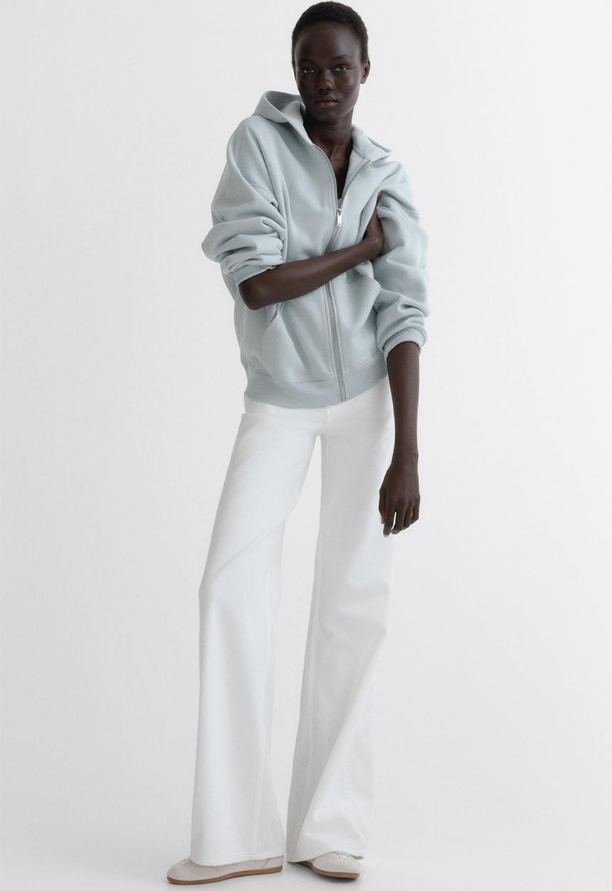 H&M - Zip-through hoodie - light blue