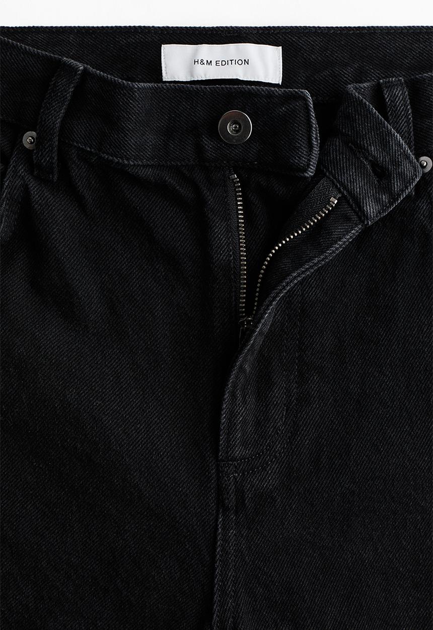 H&M - Crochet look-detail jeans - black