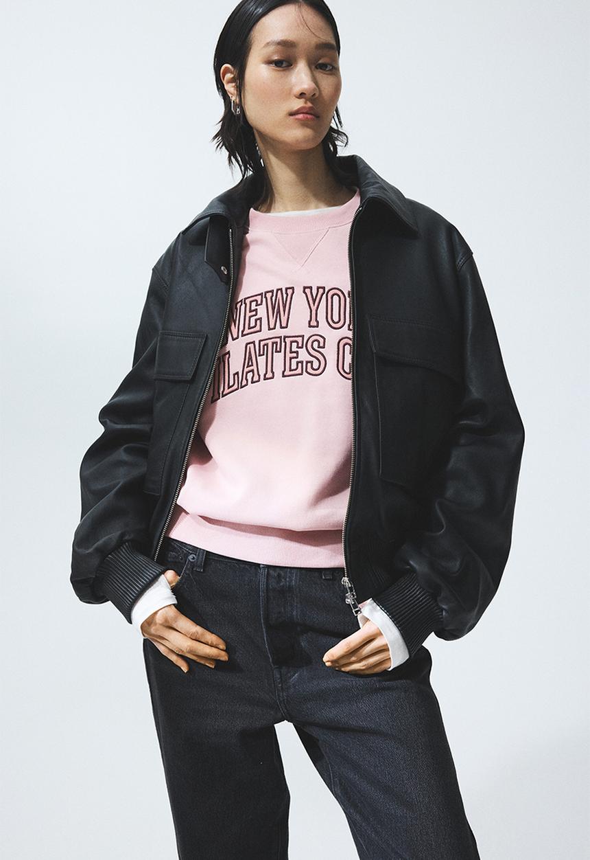 H&M - Motif-detail sweatshirt - light pink/pilates