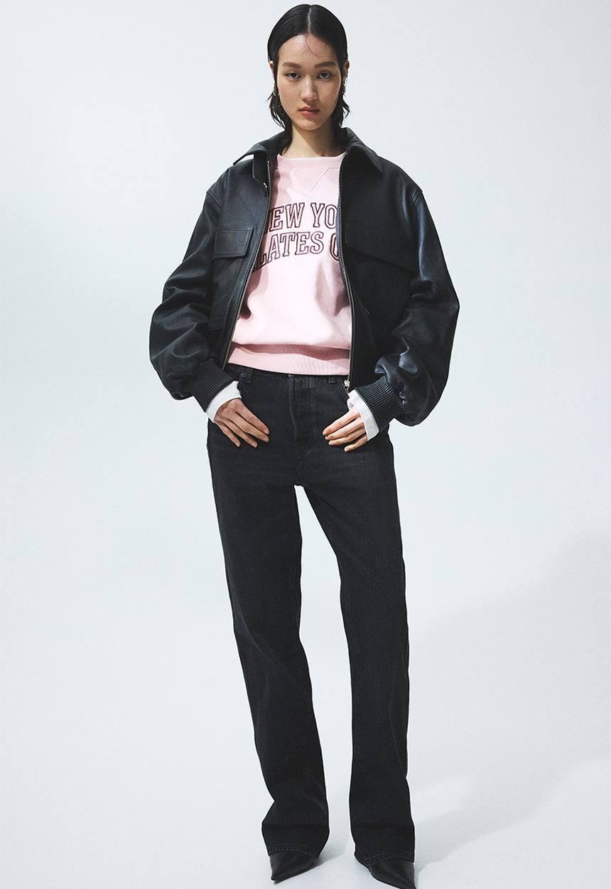 H&M - Motif-detail sweatshirt - light pink/pilates