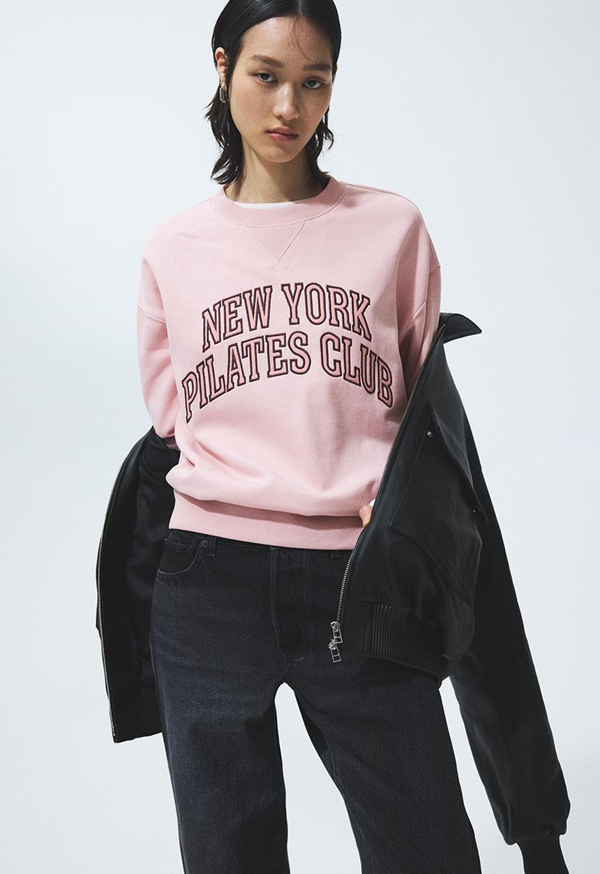 H&M - Motif-detail sweatshirt - light pink/pilates