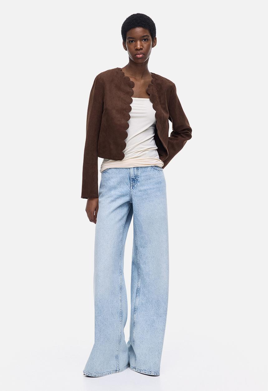 H&M - Scalloped-edge jacket - dark brown
