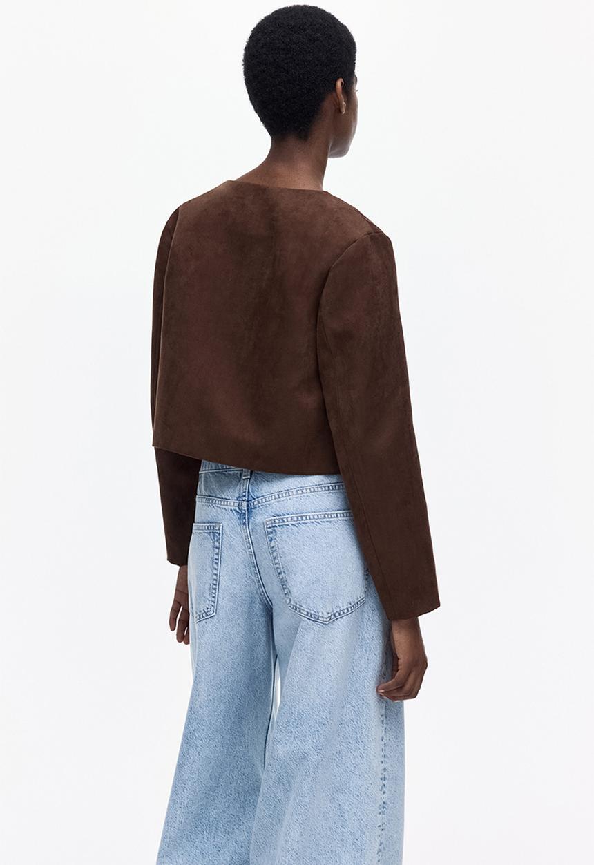 H&M - Scalloped-edge jacket - dark brown