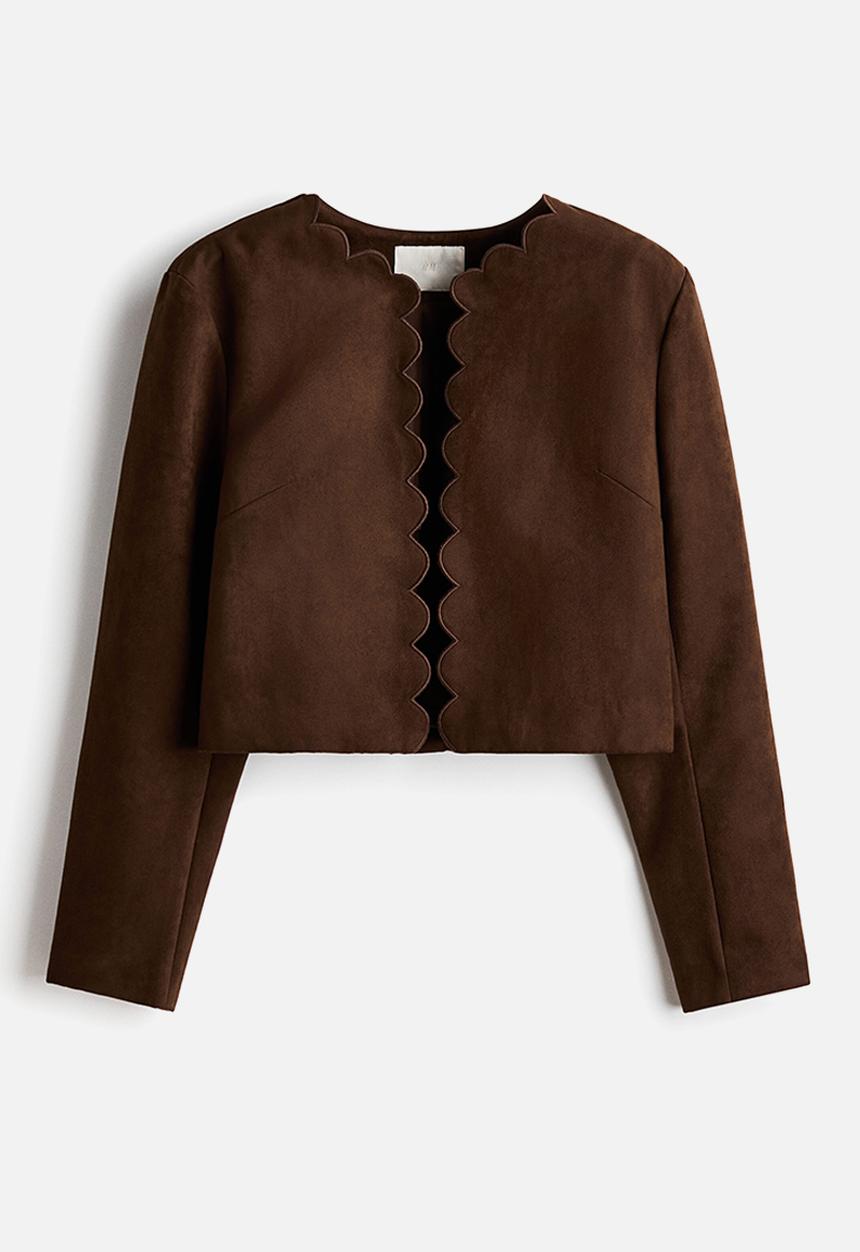 H&M - Scalloped-edge jacket - dark brown