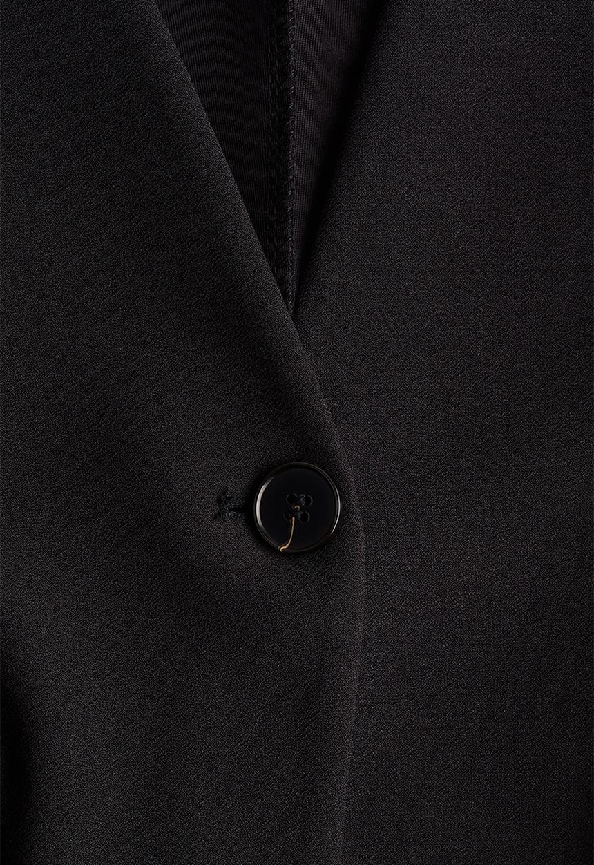H&M - Collarless jersey blazer - black