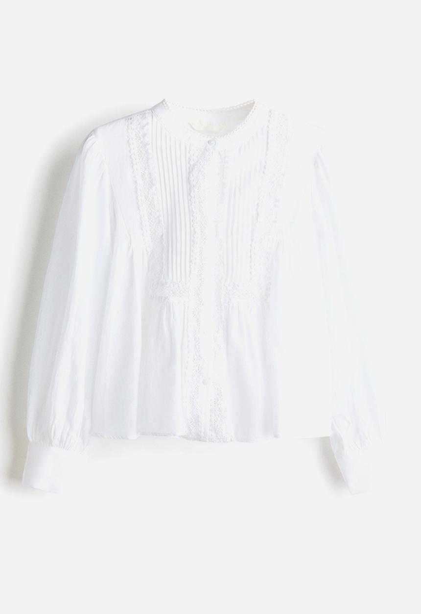 H&M - Pintucked blouse - white
