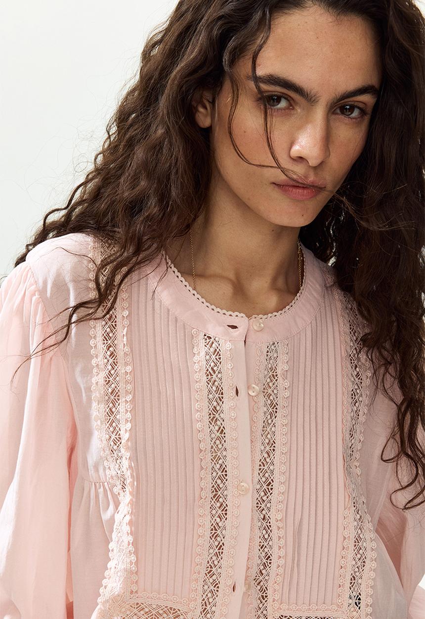 H&M - Pintucked blouse - light pink