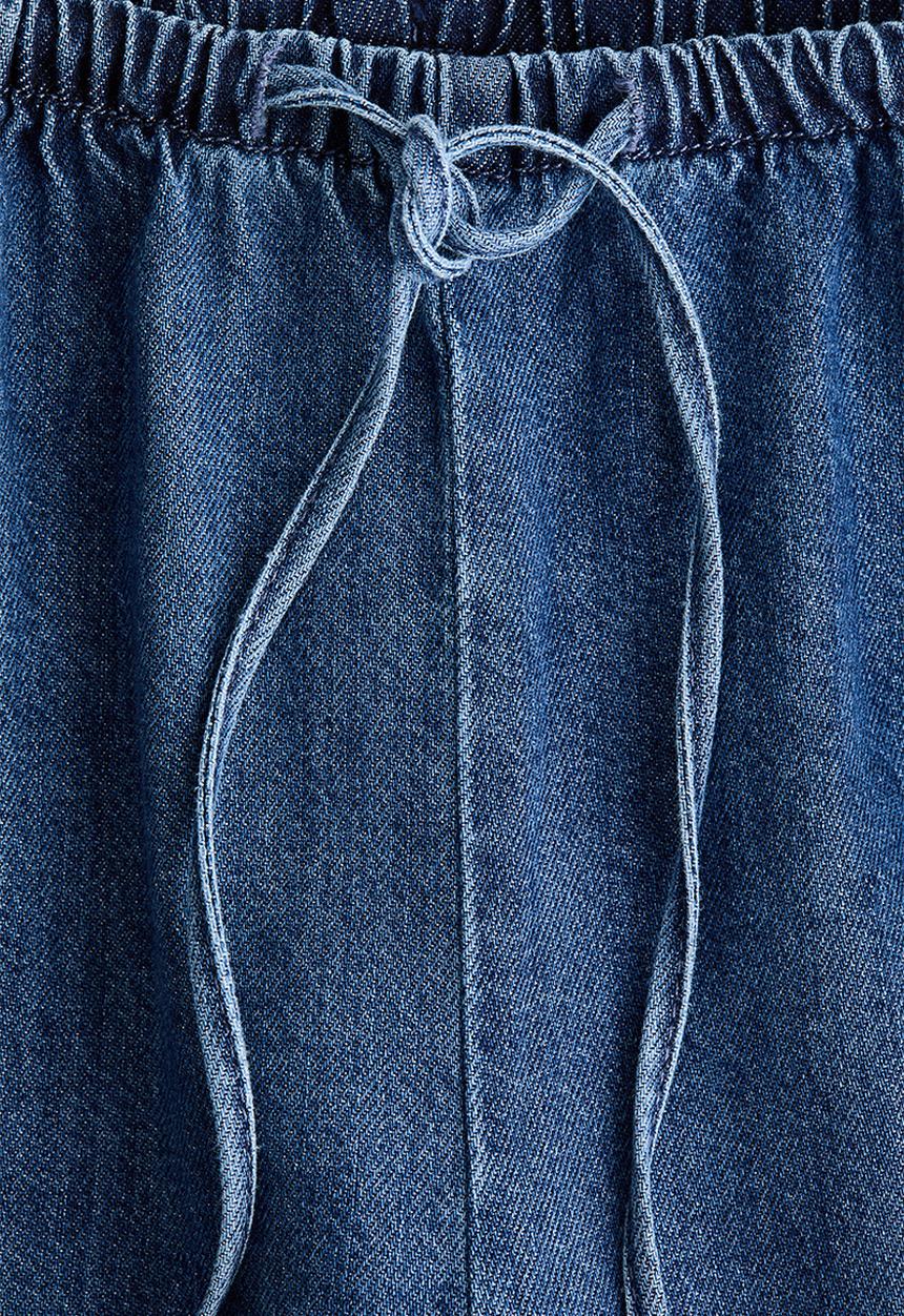 H&M - Denim drawstring trousers - denim blue