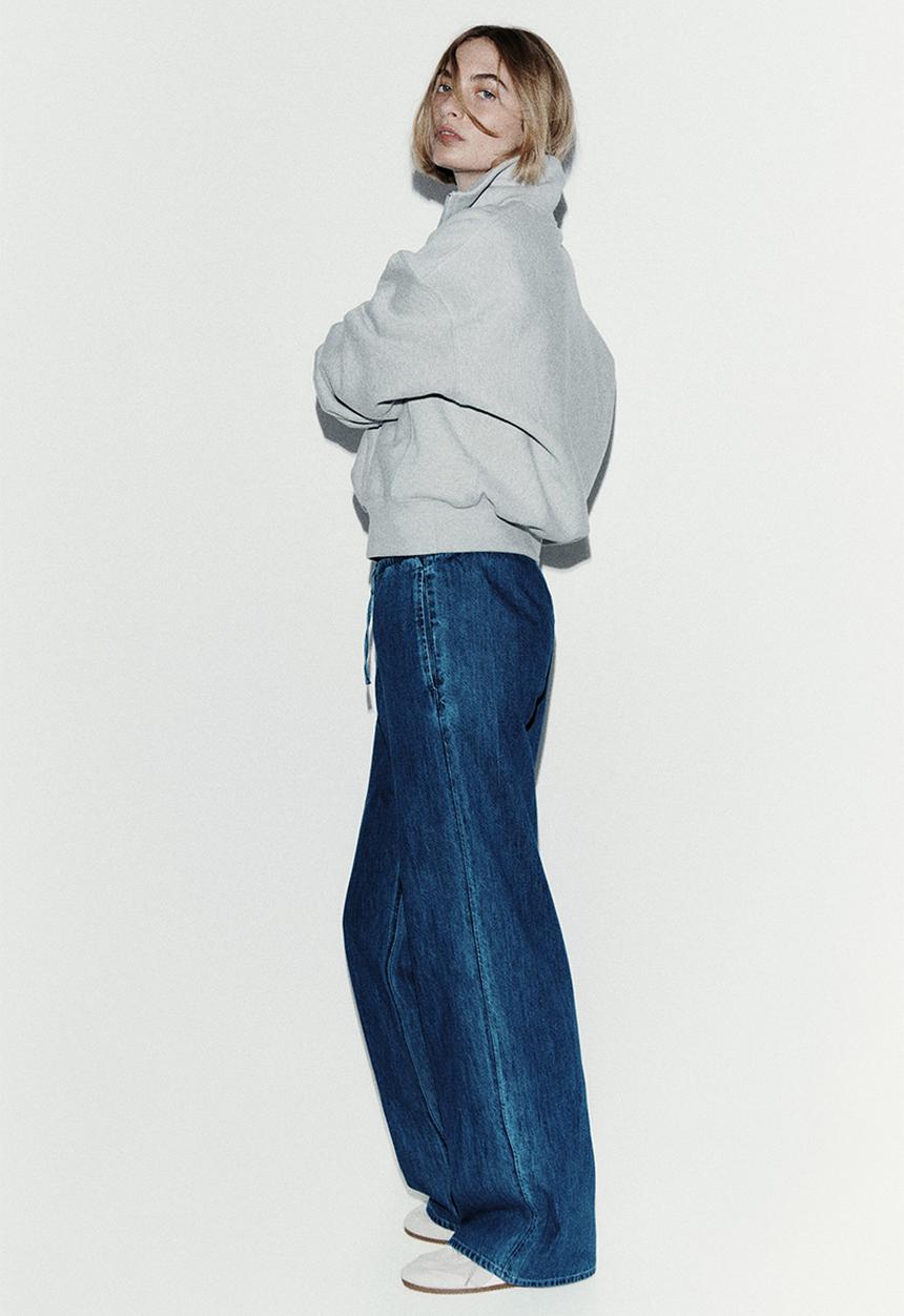 H&M - Denim drawstring trousers - denim blue