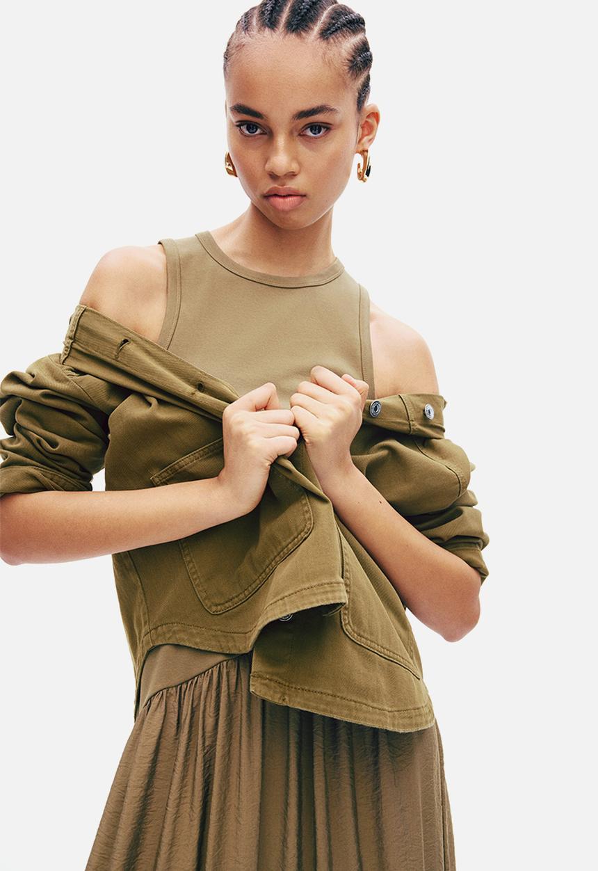 H&M - Twill shacket - dark khaki green