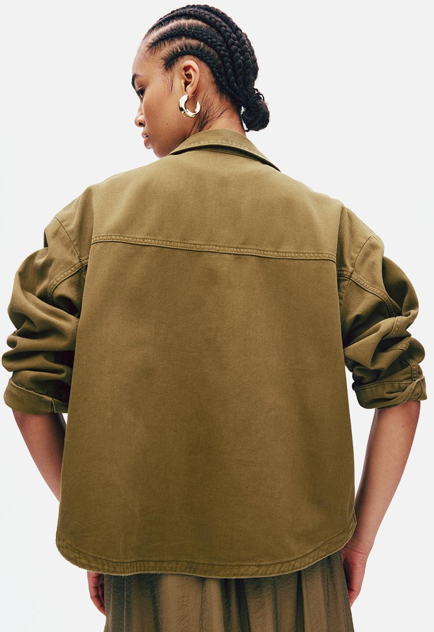 H&M - Twill shacket - dark khaki green