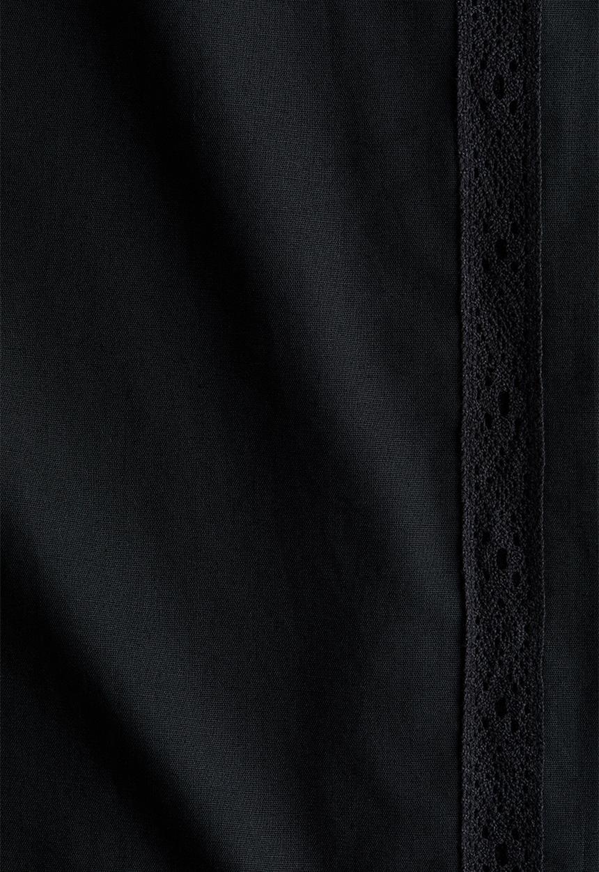 H&M - Lace-trimmed drawstring trousers - black