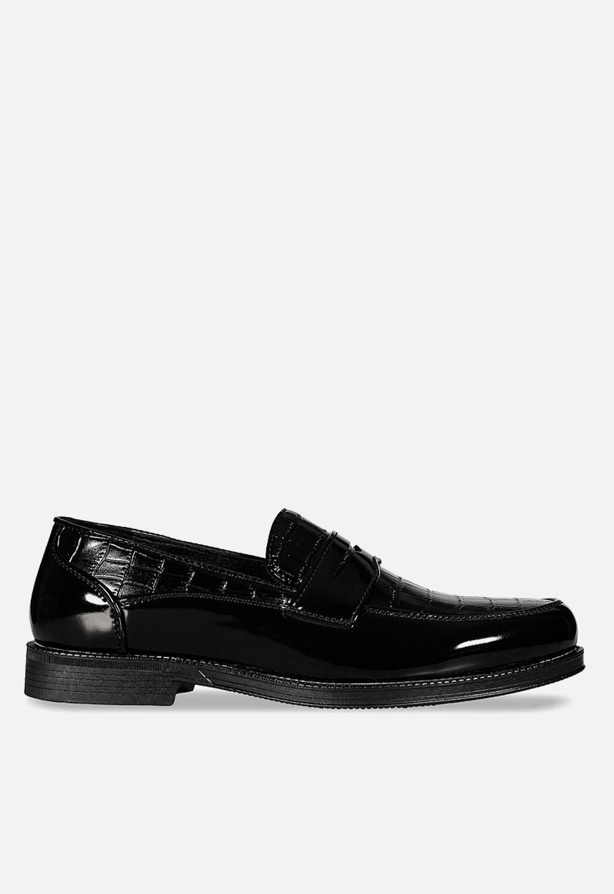 PC - Hi Shine & Croc vamp Slip on - Black