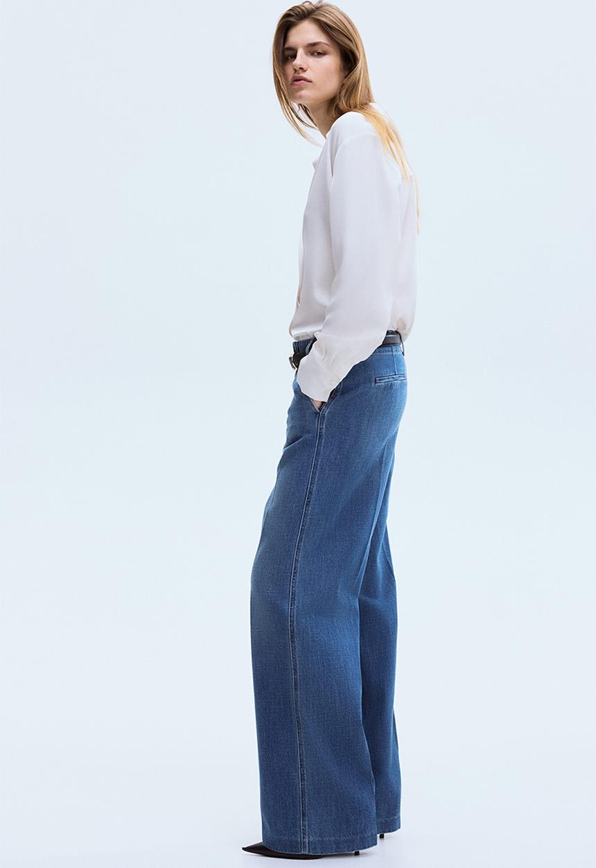 H&M - Straight high jeans - denim blue
