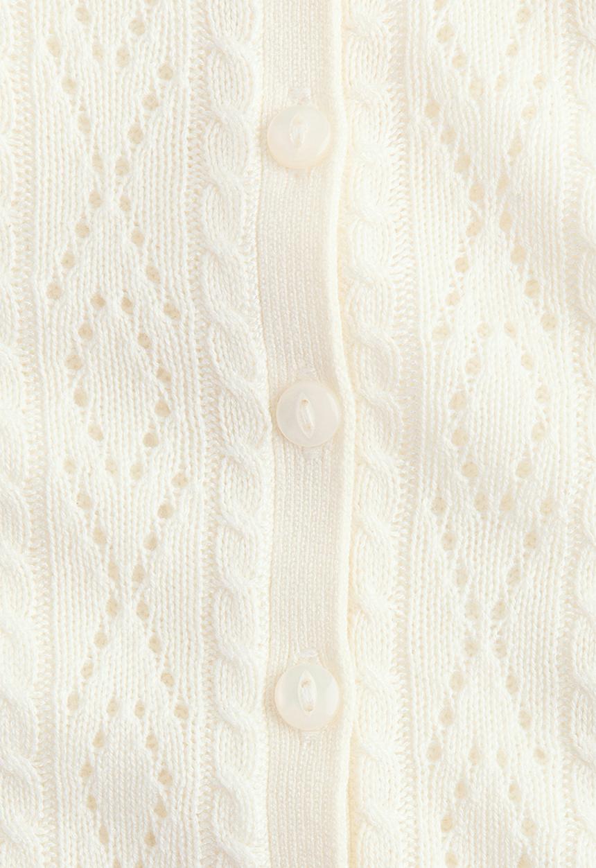 H&M - Pointelle-knit cardigan - white