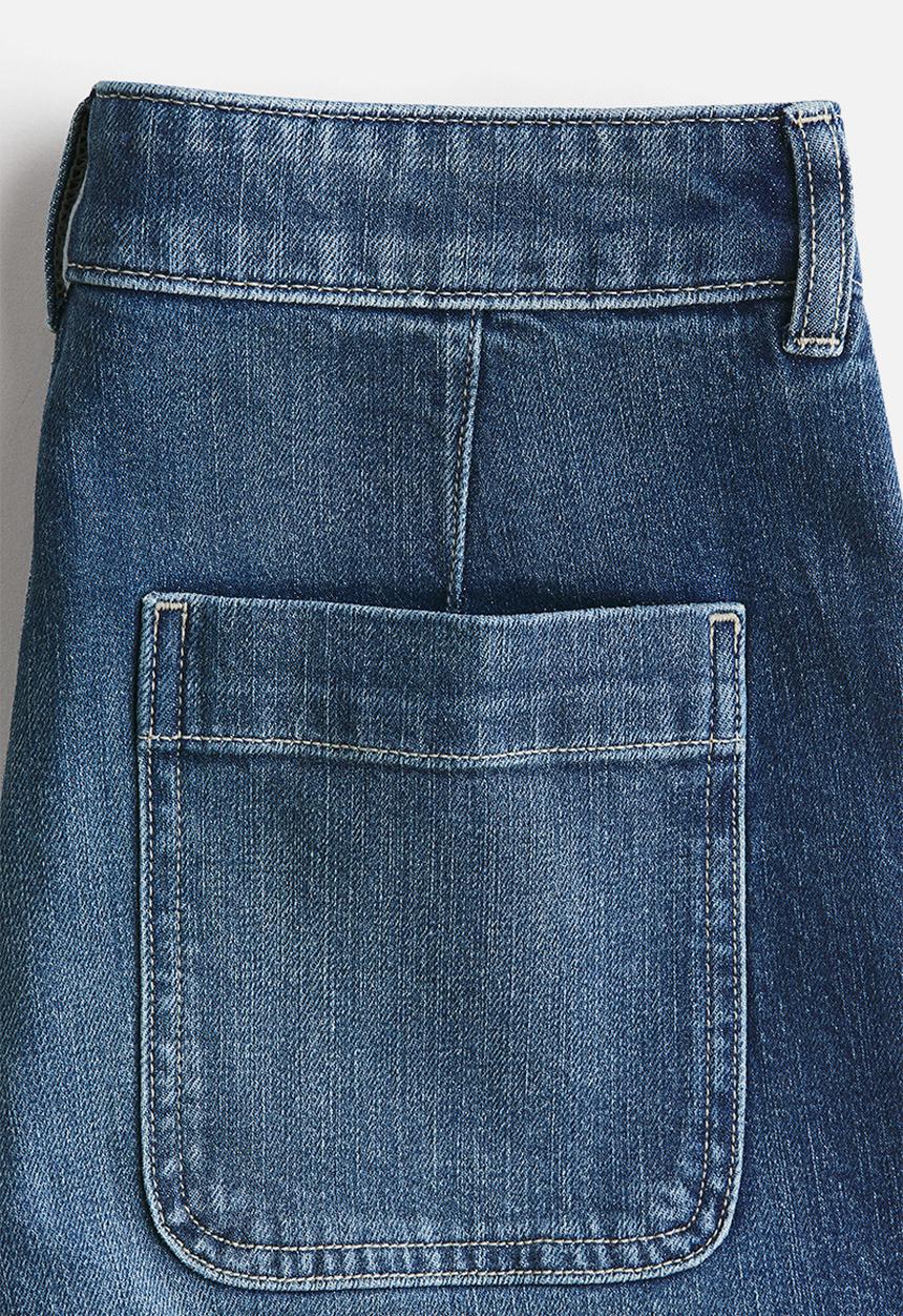 H&M - High-waisted denim shorts - denim blue