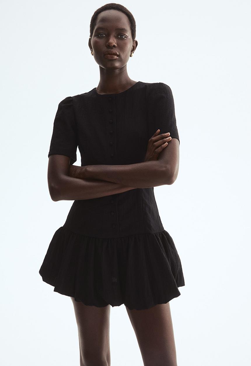 H&M - Bubble-hem dress - black