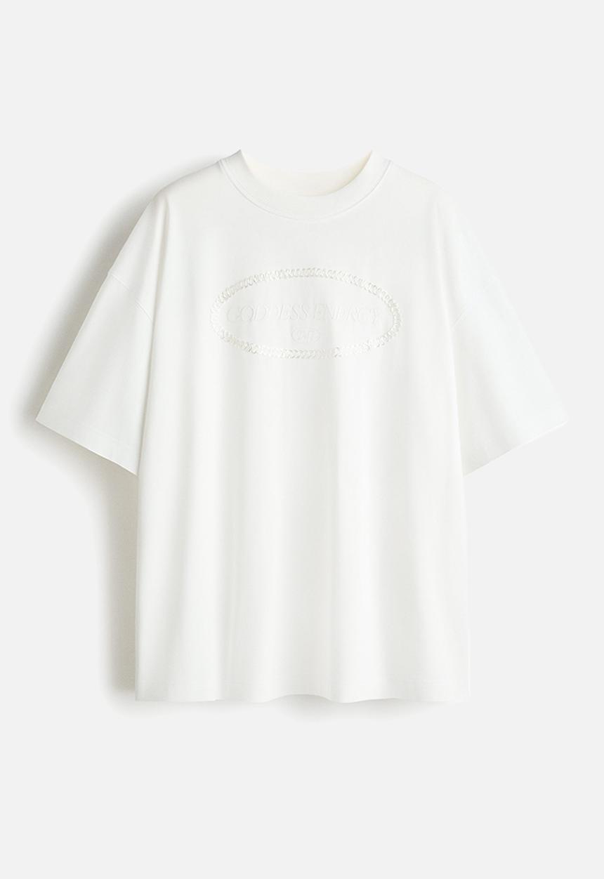 H&M - Oversized fit printed sports T-shirt - white