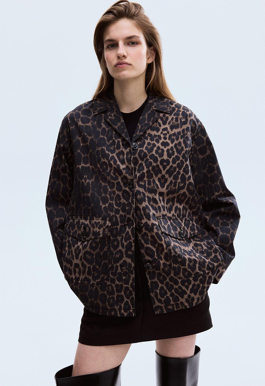 H&M - Twill jacket - brown/leopard print