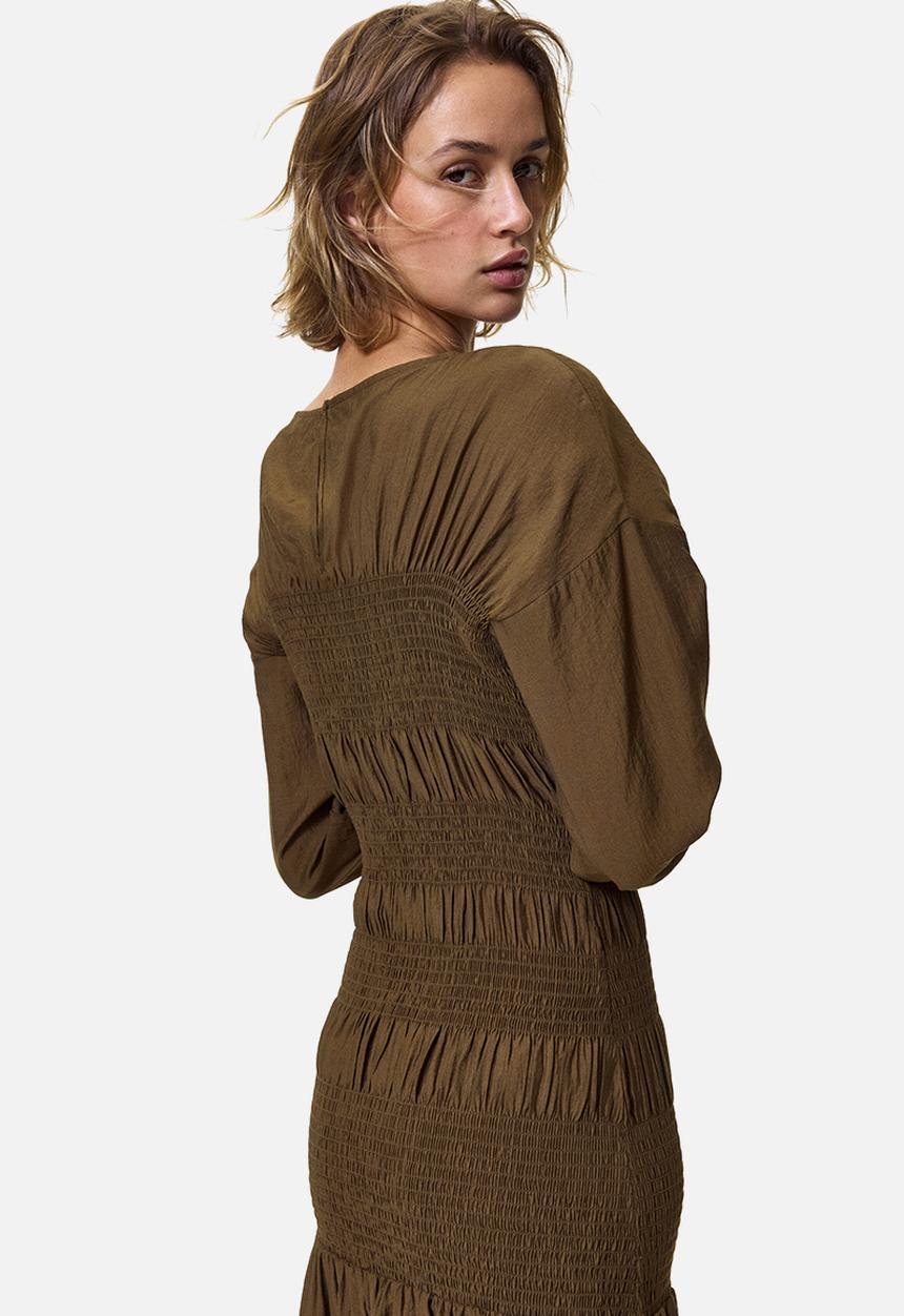 H&M - Smocked dress - dark khaki green