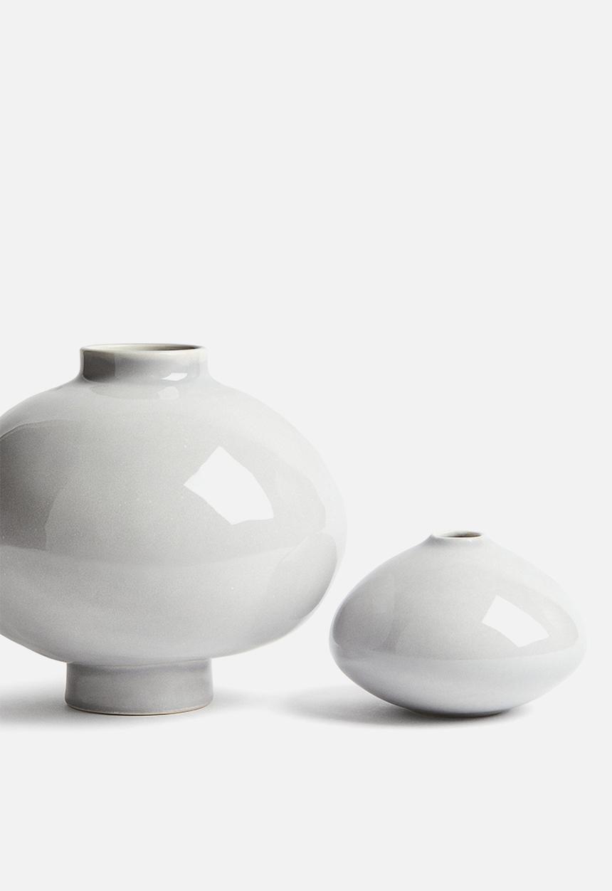 H&M - Large stoneware vase - light dusty blue