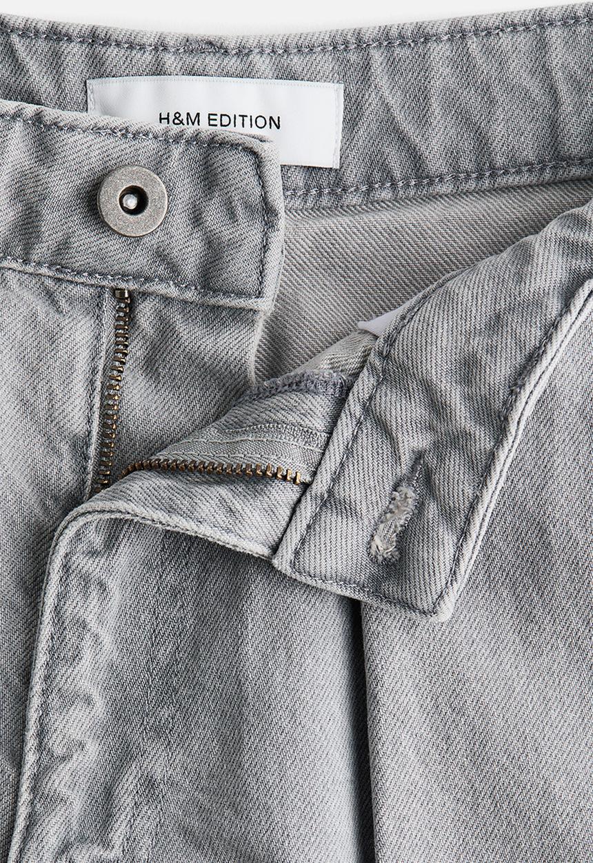 H&M - Barrel leg regular waist jeans - light denim grey