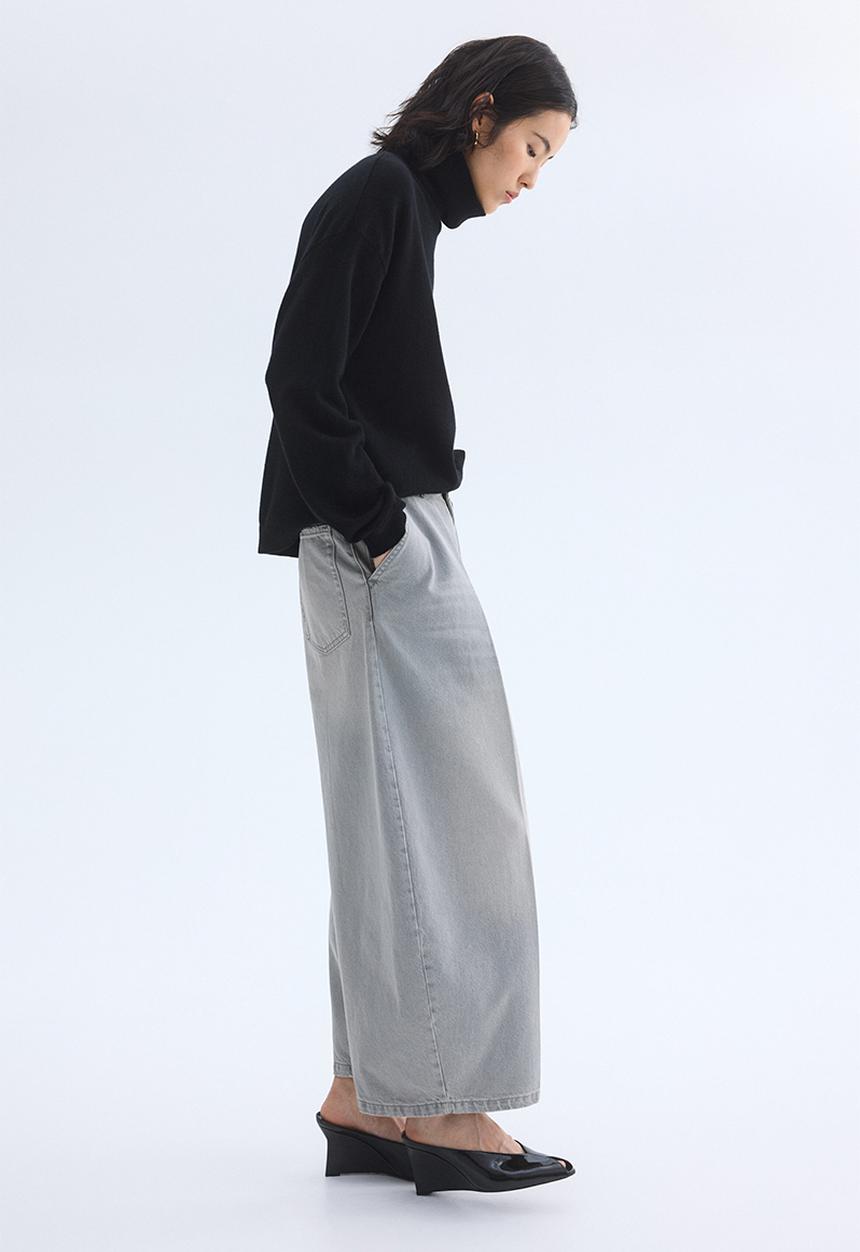 H&M - Barrel leg regular waist jeans - light denim grey