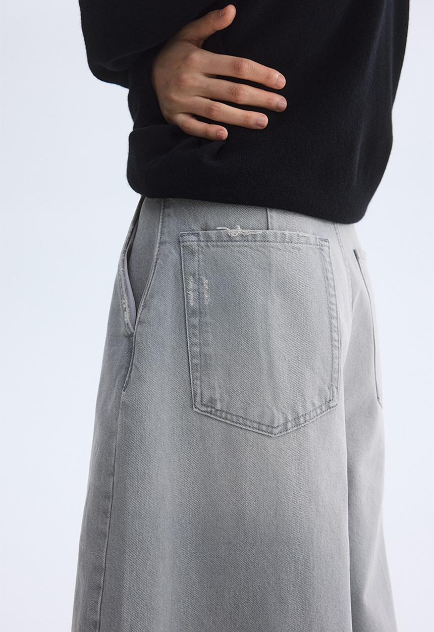 H&M - Barrel leg regular waist jeans - light denim grey