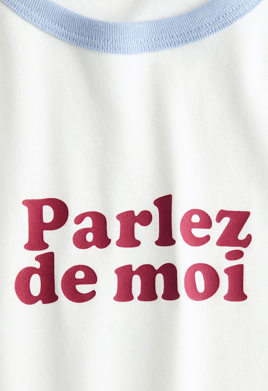 H&M - Print-motif t-shirt - white/parlez de moi