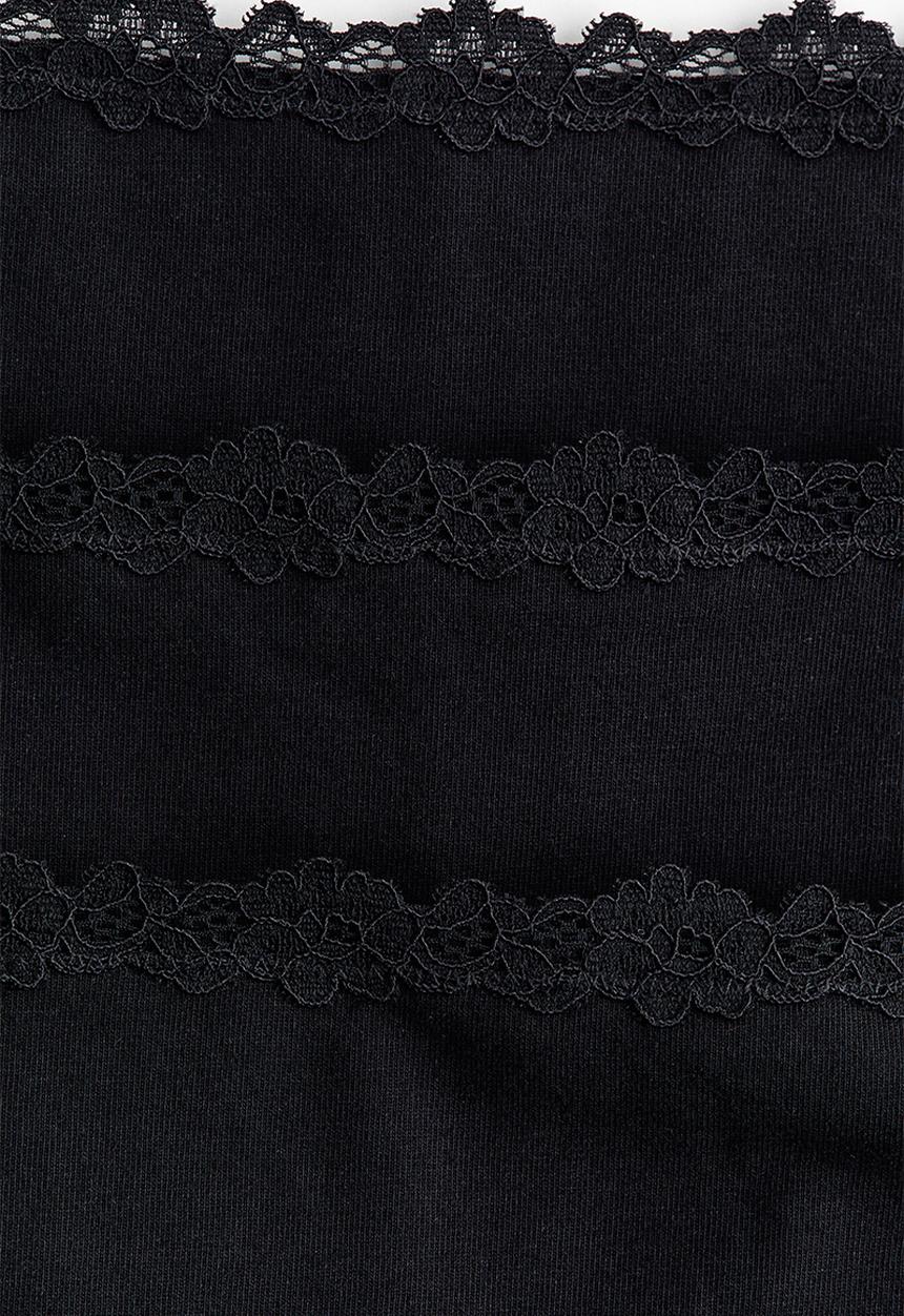 H&M - 3-pack lace-trimmed hipster briefs - black