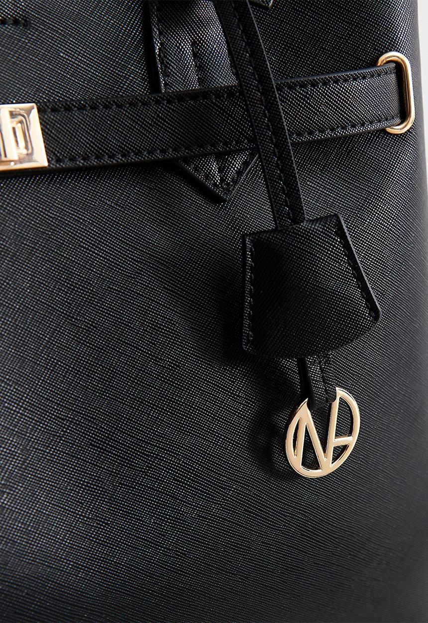 New Look - Annie Belted Saffiano - Black