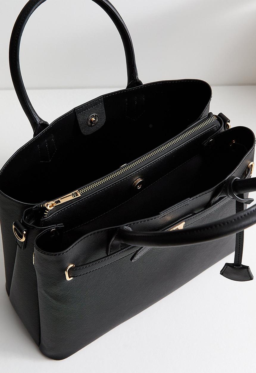 New Look - Annie Belted Saffiano - Black