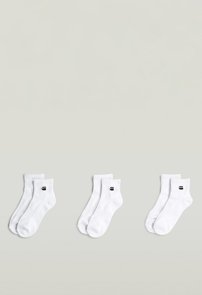 G-STAR - Short Socks 3-Pack - Bright White