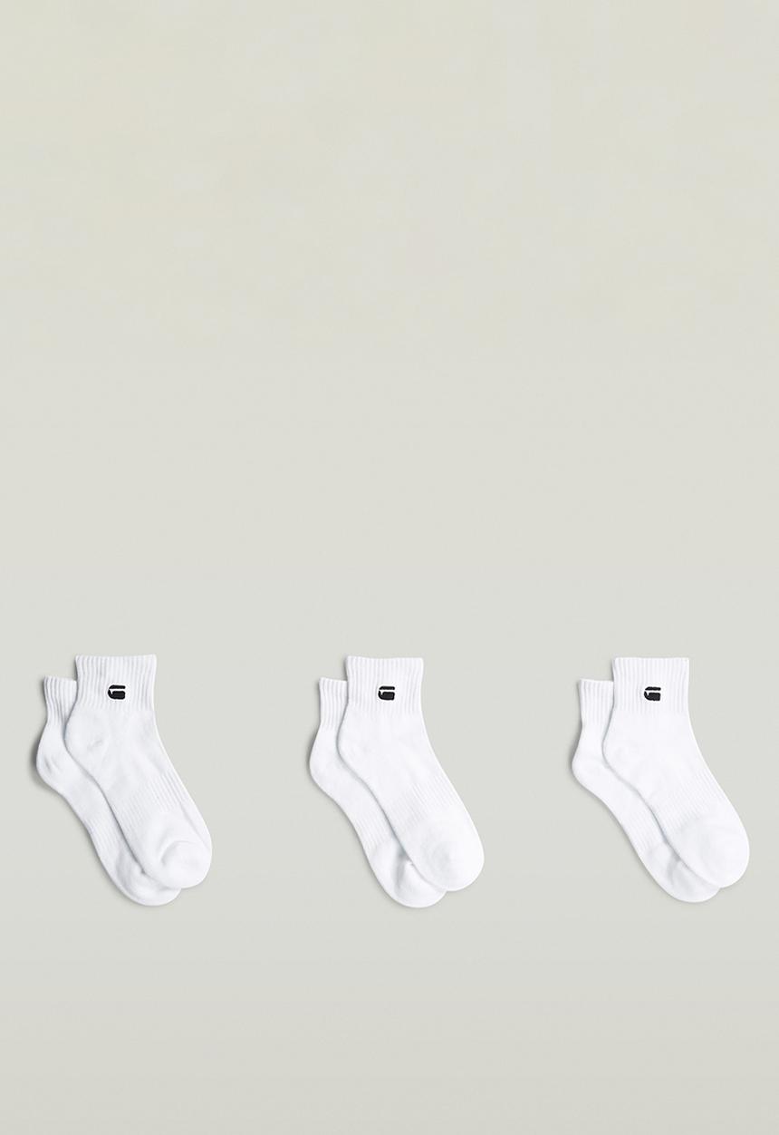 G-STAR - Short Socks 3-Pack - Bright White