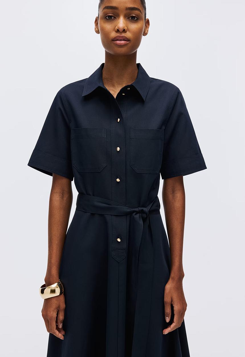 H&M - Short-sleeved shirt dress - navy blue