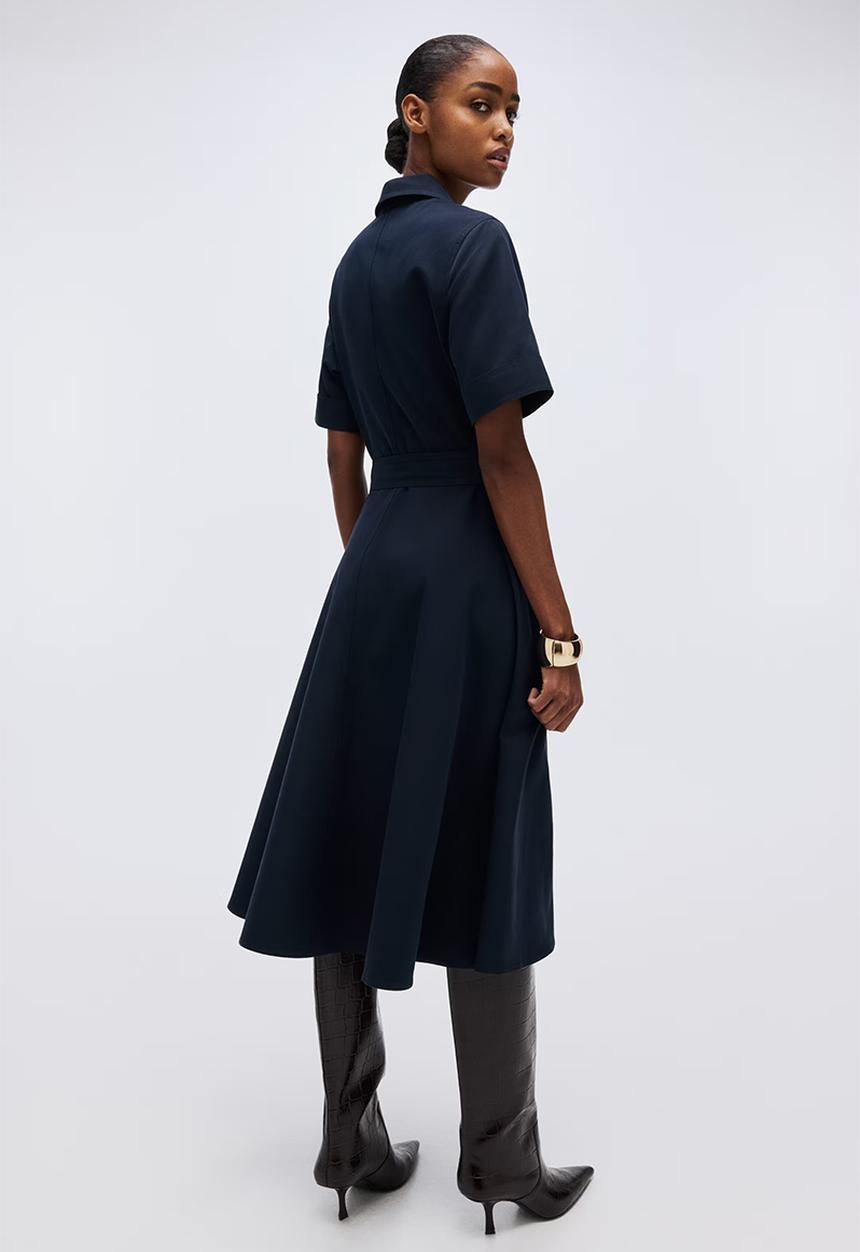 H&M - Short-sleeved shirt dress - navy blue