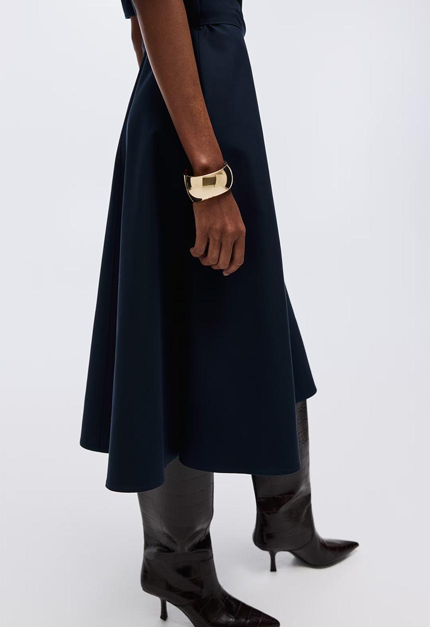 H&M - Short-sleeved shirt dress - navy blue
